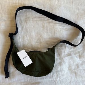 BAGGU mini crescent bag in bay laurel. Brand new with tags. Discontinued color.